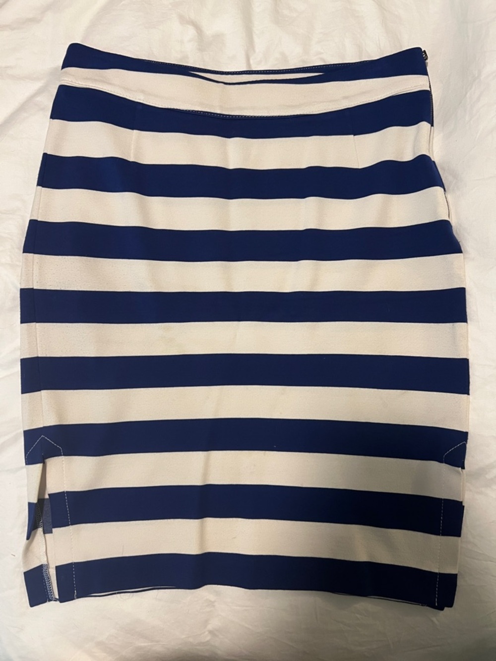 Banana Republic Blue and White Striped Pencil Skirt